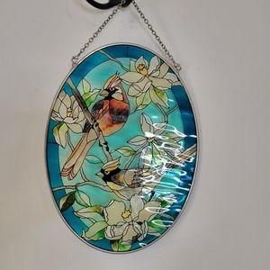 AMIA Bird Suncatcher Oval  Hand painted